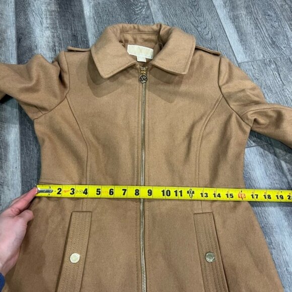 Michael Kors Tan Wool Pea Coat Jacket - Picture 13 of 16